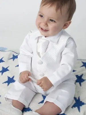 Boys Christening Suit in White Baby to Toddler