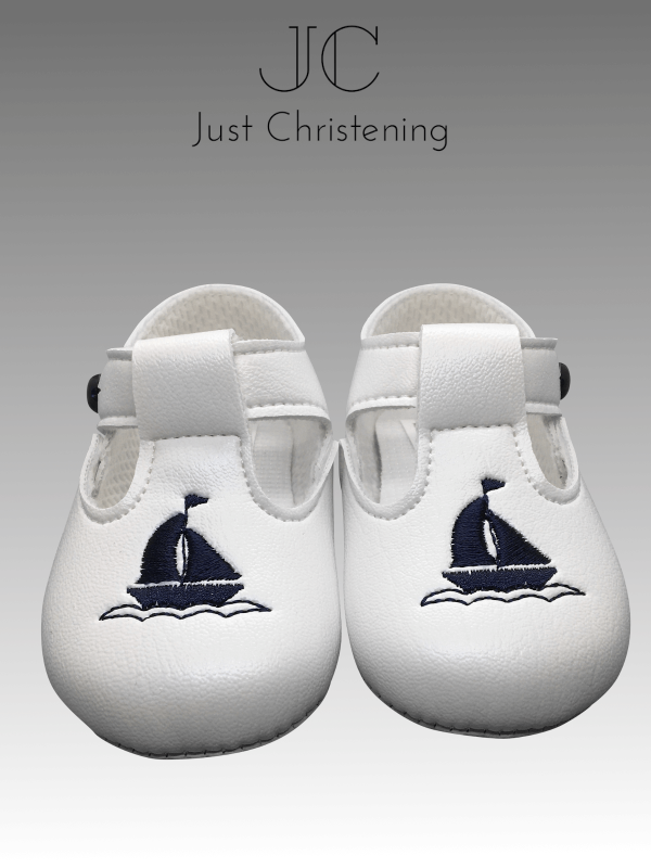 boys white sailor christening shoes